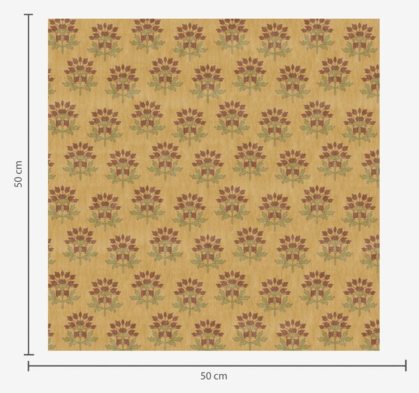 Tapety Retro květinový vzor s lotosy na žlutém pozadí, Tapety květiny, a00238 : uwalls.cz