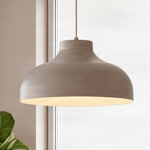 Luminex Závěsné světlo Basca, béžové, kov, Ø 40 cm, E27, stmívatelný, Krémová / jantar, Obývací pokoj / jídelna, kov