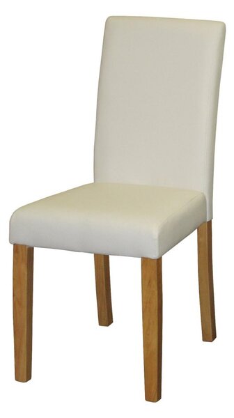 Jídelní židle KAMBI — PU kůže, masiv, bílá