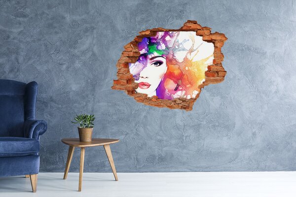 Díra 3D fototapeta na stěnu Portrét ženy nd-c-79543637