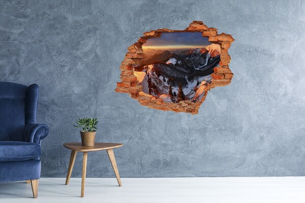 Nálepka fototapeta 3D výhled Zima v horách nd-c-80261323