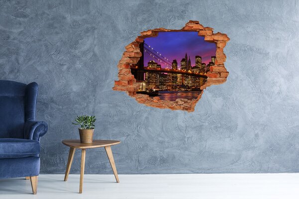 Fototapeta díra na zeď 3D Manhattan západ nd-c-80459106