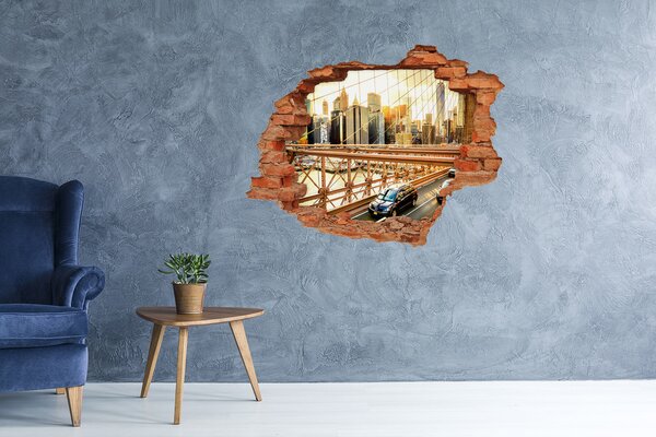 Fototapeta díra na zeď 3D Brooklynský most nd-c-80633188