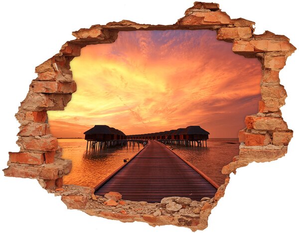 Nálepka fototapeta 3D Bungalovy Maledivy nd-c-80965646