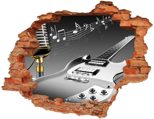 Fotoobraz díra na stěnu Kytara a mikrofon nd-c-80845509