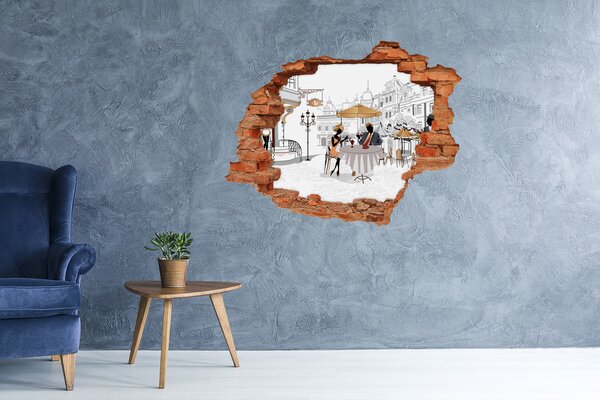 Díra 3D fototapeta nálepka Kavárna nd-c-80845595