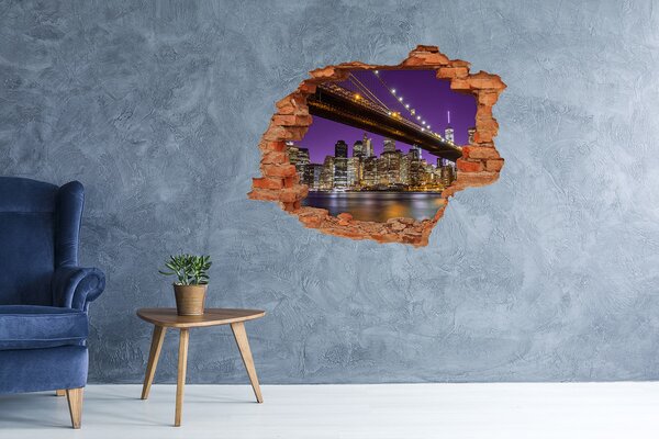 Fototapeta díra na zeď 3D Manhattan noc nd-c-81069964