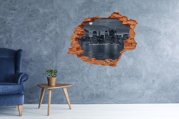 Fototapeta díra na zeď 3D New York noc nd-c-81226490