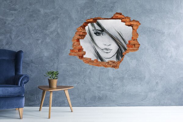 Díra 3D fototapeta nálepka Portrét ženy nd-c-81700104
