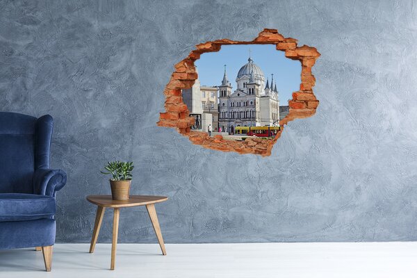 Fototapeta díra na zeď 3D Náměstí Svobody Lodž nd-c-81881278