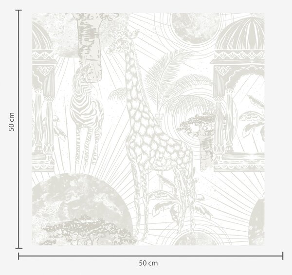 Tapety Grafická ilustrace se žirafou, zebrou a palmami, Tapety dětské, Tapety pro chlapce, a00276v1 : uwalls.cz