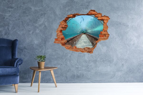 Fototapeta díra na zeď 3D Tunel akvárium nd-c-82197217