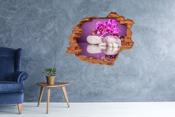 Samolepící díra nálepka Růžová orchidej nd-c-82457632