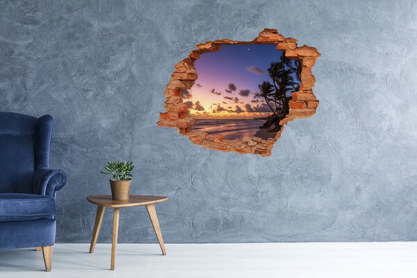 Nálepka fototapeta 3D výhled Západ slunce na pláži nd-c-82653610