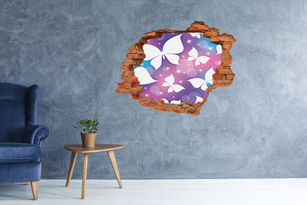 Díra 3D fototapeta nástěnná Nálepka motýli nd-c-82993936
