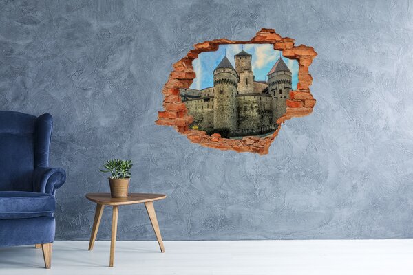 Fototapeta díra na zeď 3D Zámek Švýcarsko nd-c-83128126