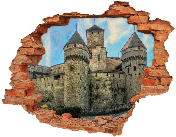 Fototapeta díra na zeď 3D Zámek Švýcarsko nd-c-83128126