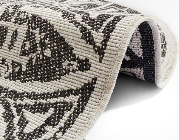 MK Original: Produkty s rodokmenem, Kusový koberec Mujkoberec Original Nora 104161 Black Creme kruh – na ven i na doma, 100x100 (průměr) kruh, černobílá, chodba / předsíň