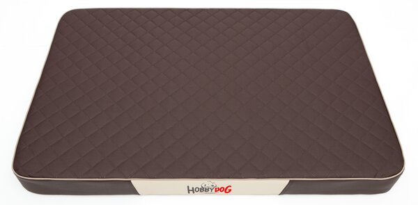 Hobbydog Matrace pro psy Premium, hnědá/hnědá eko kůže Velikost: M - 80 x 54 x 8cm