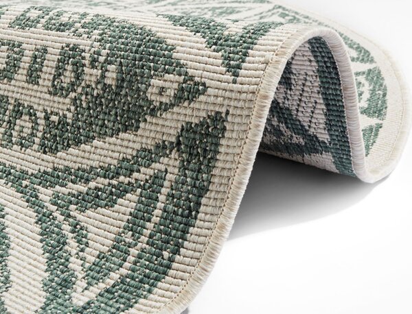 MK Original: Produkty s rodokmenem, Kusový koberec Mujkoberec Original Nora 104163 Green Creme kruh – na ven i na doma, 140x140 (průměr) kruh, zelená, chodba / předsíň