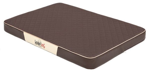 Hobbydog Matrace pro psy Premium, hnědá/hnědá eko kůže Velikost: M - 80 x 54 x 8cm