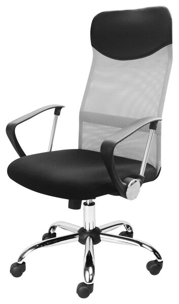 Kancelářská otočná židle PREZIDENT — látka, černá/stříbrná