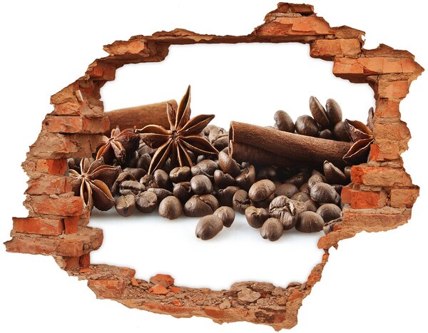 Nálepka díra na zeď Zrnka kávy skořice nd-c-84266908