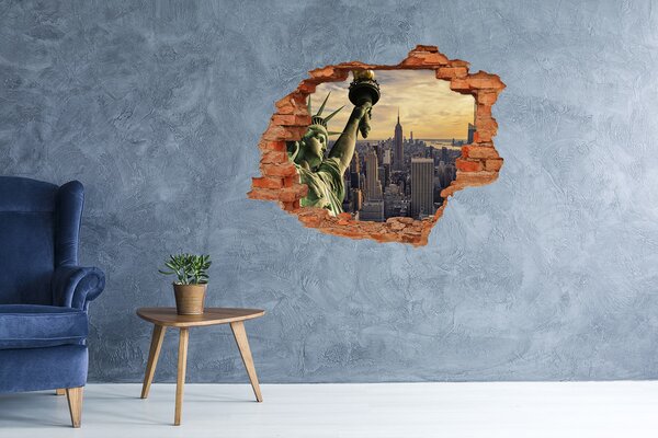 Fototapeta díra na zeď 3D Socha Svobody nd-c-84256723