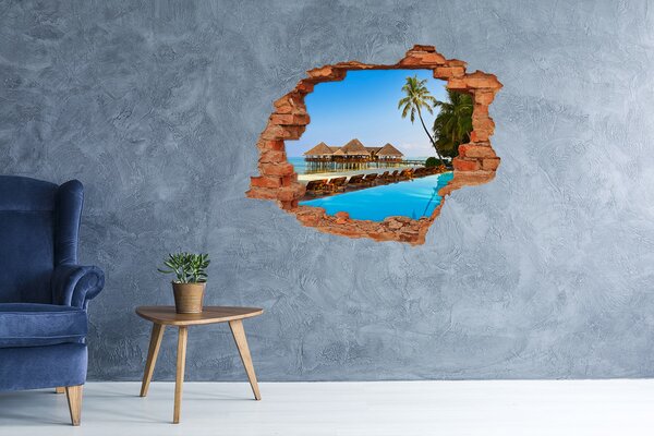 Nálepka fototapeta 3D Bazén na Maledivách nd-c-84412154