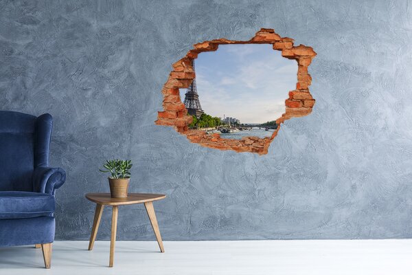 Fototapeta díra na zeď 3D Eiffelova věž Paříž nd-c-85055031
