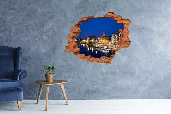 Fototapeta díra na zeď 3D Bydhošť noc nd-c-85031918