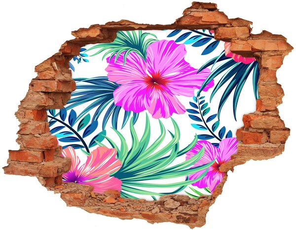 3D díra na zeď Hawajské květiny nd-c-85241355