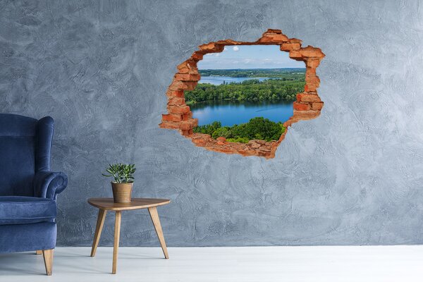 Nálepka fototapeta 3D výhled Les nad jezerem nd-c-85250885