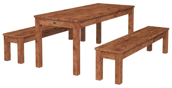 Herold Dřevěný zahradní stůl s lavicemi PALMAKO SANNE 18 - hnědá impregnace Stůl: 180x74 cm Lavice: 180x37 cm tl. 28mm