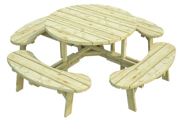 Herold Dřevěný zahradní párty stůl s lavicemi PALMAKO OSCAR - zelená impregnace 222x222 cm tl. 44 mm
