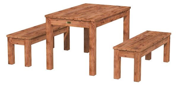 Herold Dřevěný zahradní stůl s lavicemi PALMAKO SANNE 12 - hnědá impregnace Stůl: 120x74 cm Lavice: 120x37 cm tl. 28mm