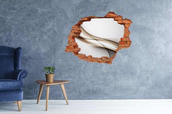 Samolepící díra zeď 3D Hnědá vlna nd-c-85720203