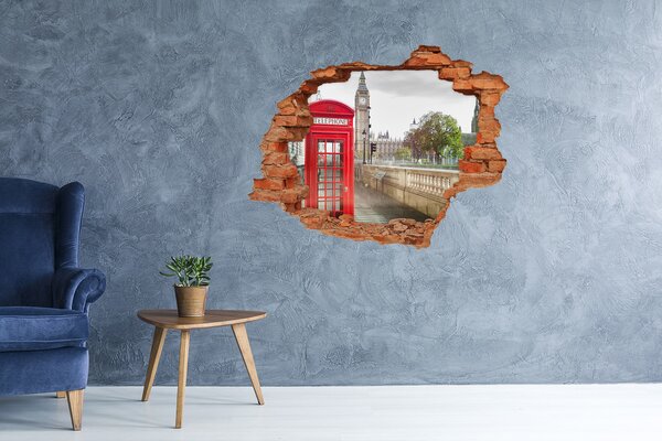 Fototapeta díra na zeď 3D Telefonní budka nd-c-85857493