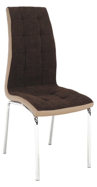 Jídelní židle v hnědé barvě s kovovou konstrukcí TK3034