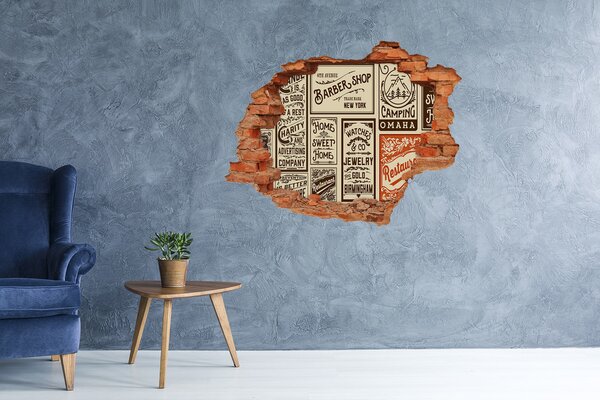 Fototapeta díra na zeď Reklamy a etikety nd-c-86143248
