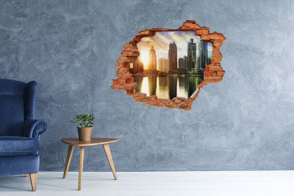 Fototapeta díra na zeď 3D Dubaj západ slunce nd-c-86065088