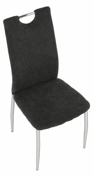 KONDELA Jídelní židle, hnědošedá látka / chrom, OLIVA NEW