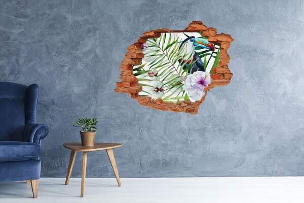 Díra 3D foto tapeta nálepka Tukan tropy nd-c-86204303