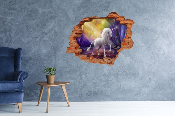 Díra 3D fototapeta nálepka Jednorožec nd-c-86877686