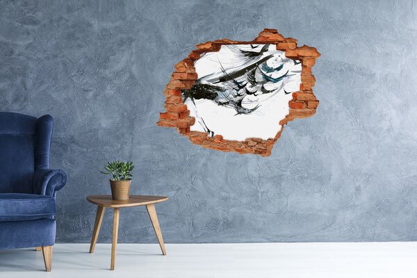 Samolepící díra zeď 3D Baletka nd-c-87232459