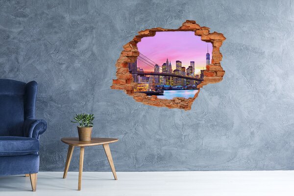 Fototapeta díra na zeď 3D Manhattan New York nd-c-88002483