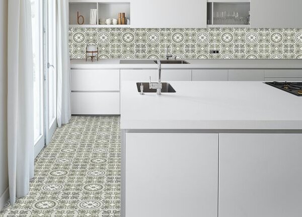 Breno PVC SMARTEX Lagos 509M – ornamentální dlaždice, šíře 100 cm