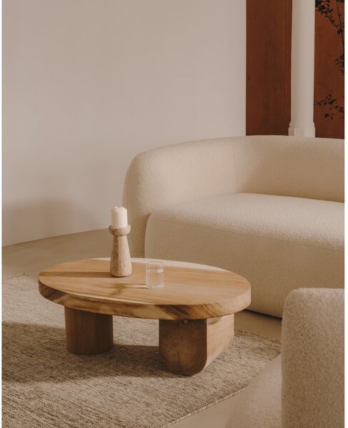 Konferenční stolek z masivu munggur v přírodní barvě 60x90 cm Mosi – Kave Home
