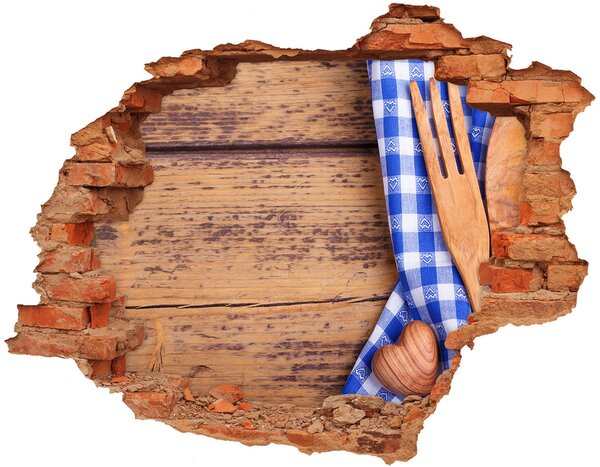 Fototapeta díra na zeď Dřevěné příbory nd-c-88440875