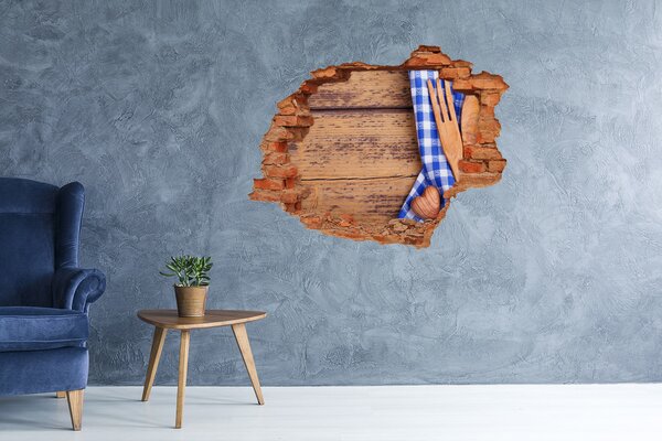 Fototapeta díra na zeď Dřevěné příbory nd-c-88440875